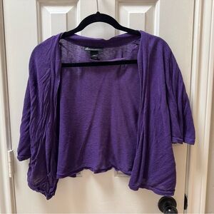 Lane Bryant 18/20 Linen Blend Shrug, Purple